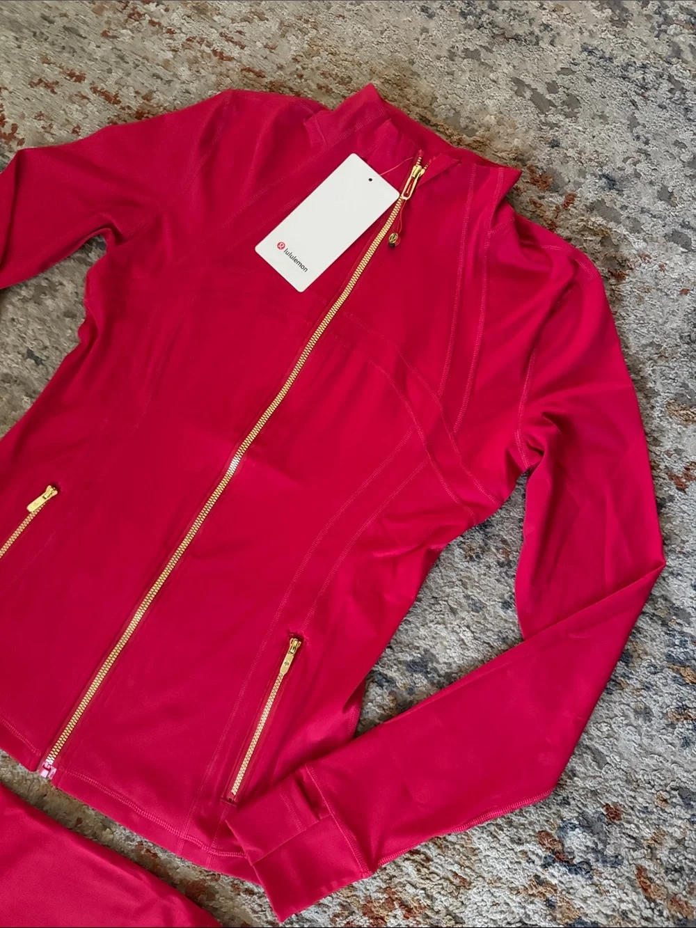 Lululemon Red  Full-Zip Jacket & Leggings Set size 10
